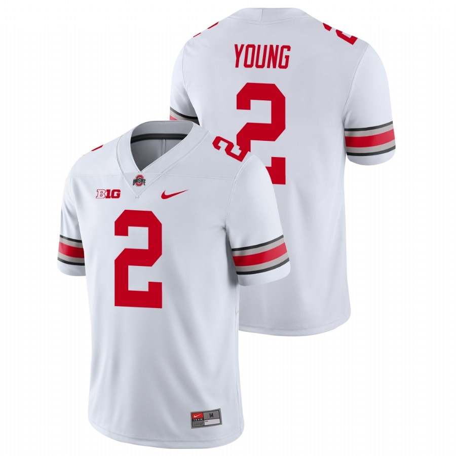Ohio State Buckeyes Men's NCAA Chase Young #2 White Game Nike College Football Jersey ICI2849UC